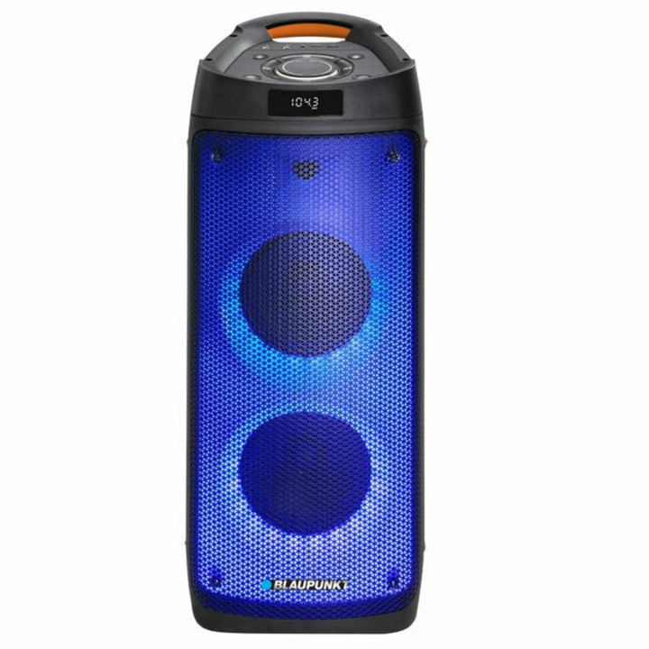 Enceinte portable Bluetooth avec fonction karaoké Entrée guitare TWS Radio AUX USB microSD Télécommande Disco Éclairage LED