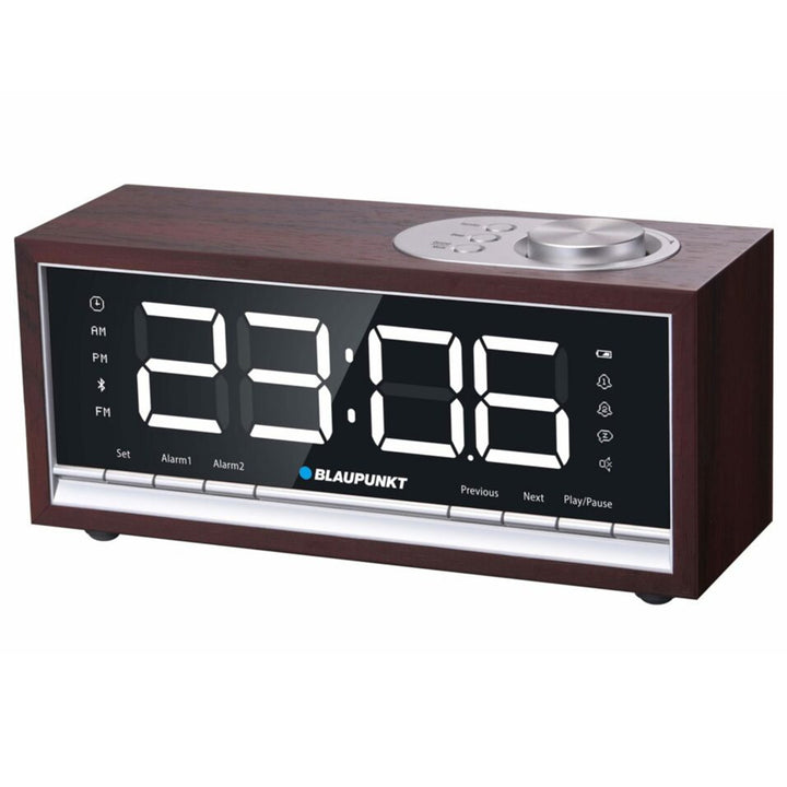 Radio-réveil avec Bluetooth Radio-réveil FM PLL avec 60 présélections Double alarme Fonction snooze Écran LED