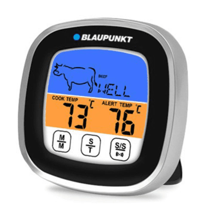 Blaupunkt FTM501 Thermomètre numérique pour barbecue avec 5 niveaux de cuisson et 8 types de viande Thermomètre de cuisine Thermomètre à viande de -20 à 300℃ Support magnétique
