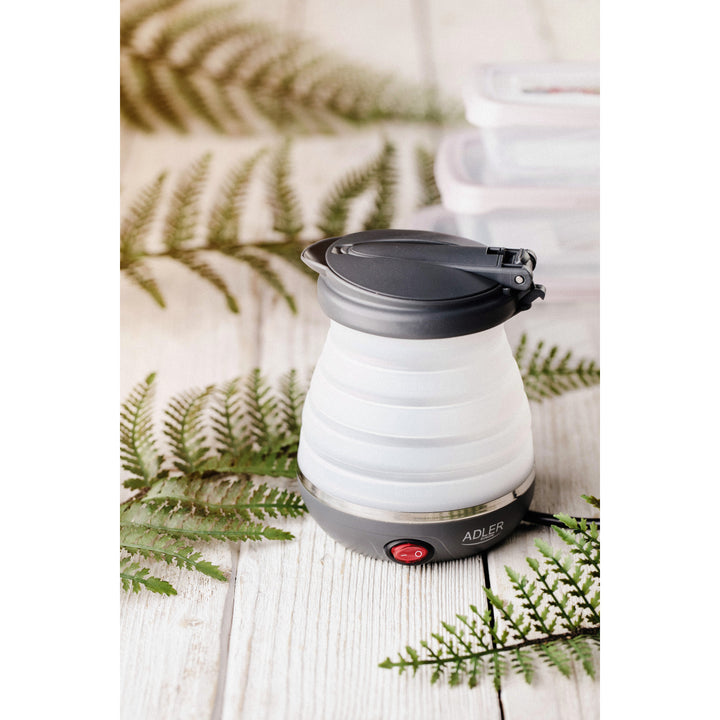 Adler AD 1370UK Bouilloire de voyage pliable 0.6L avec pochette de rangement Poignée pliable en silicone Compact Portable Camping