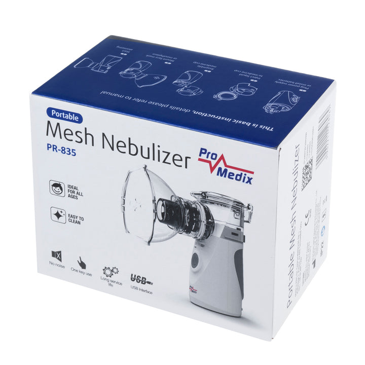 Inhalateur nébuliseur sans fil portable / de poche Promedix, kit, masques, PR-835