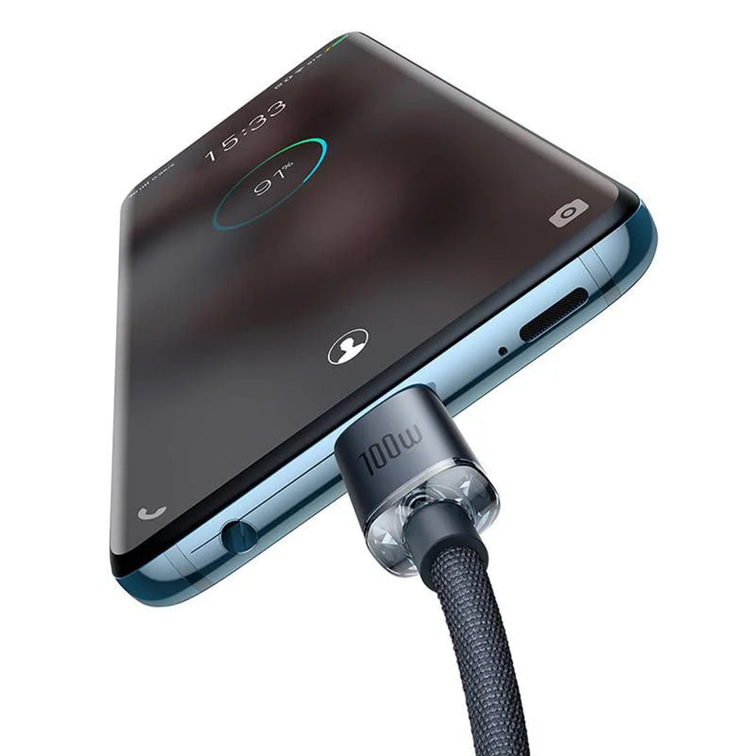 Câble USB-C PD 2.0 1,2m Baseus Crystal CAJY000601 Quick Charge 3.0 100W