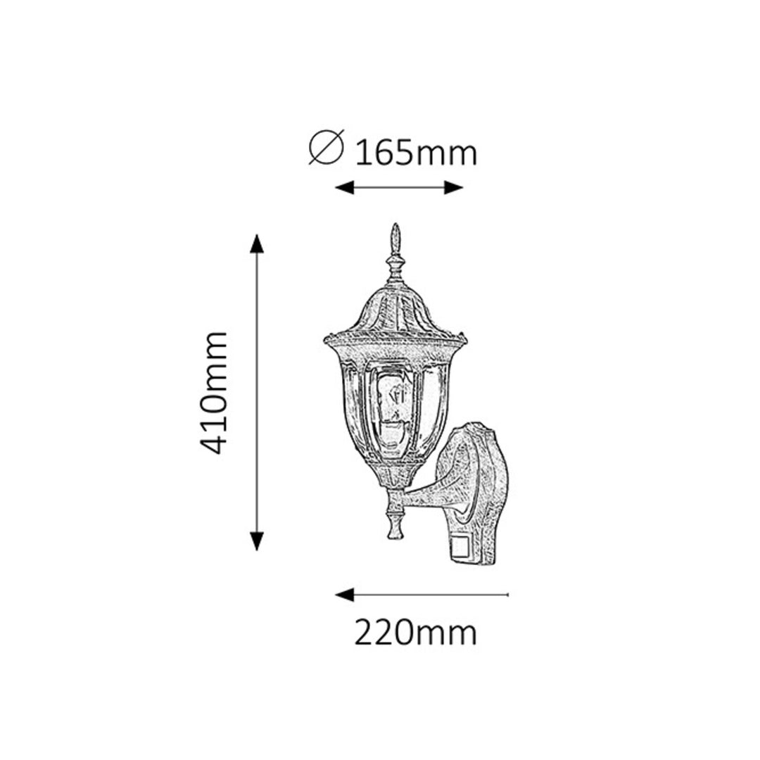 Lampe murale de jardin Milano Rabalux Applique extérieure up60Wa. couleur or IP43