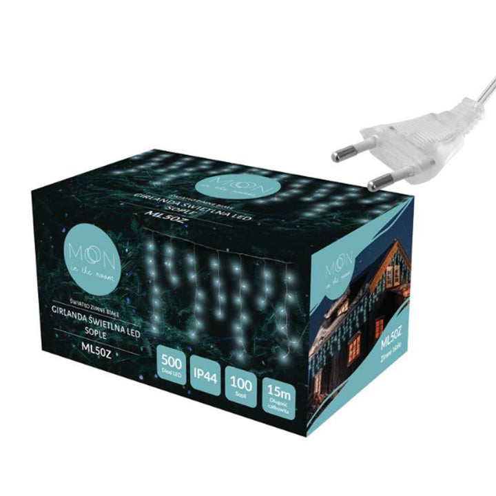 Guirlande lumineuse ML50Z 100 glaçons 500 Led 15m blanc froid IP44
