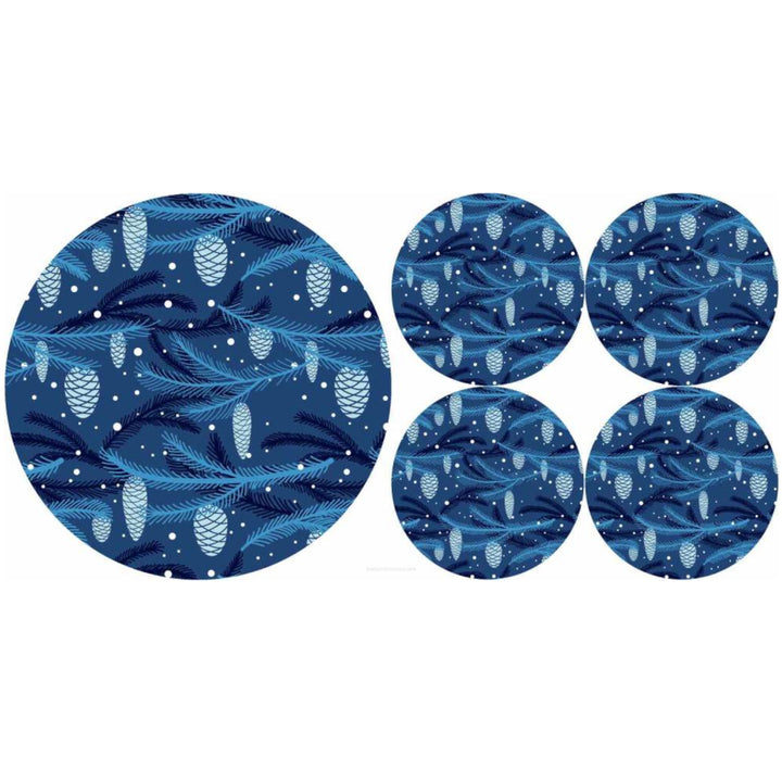 Set de tapis de table en feutre rond 1 + 4 - CONE