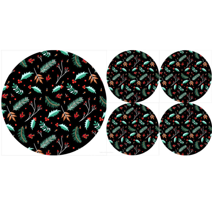 Jeu de tapis de table circulaires en feutre 1 + 4 - OSTROKRZEW