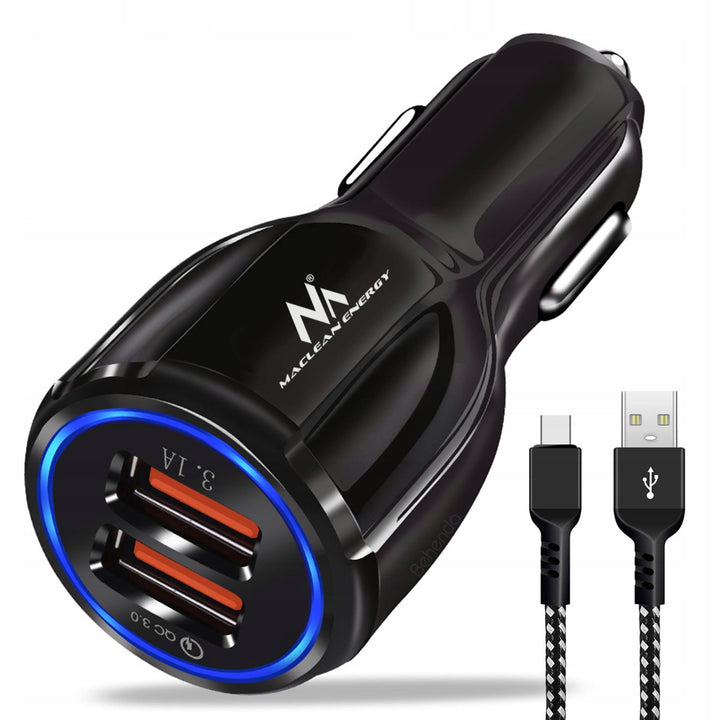 Chargeur de voiture USB Maclean Energy 6100 mA + câble