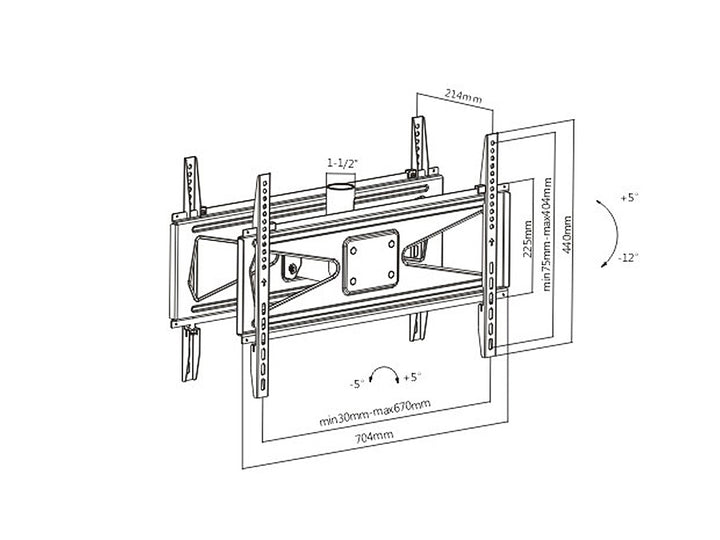 Support de plafond pour deux téléviseurs MC-703 set avec MC-706 et MC-707