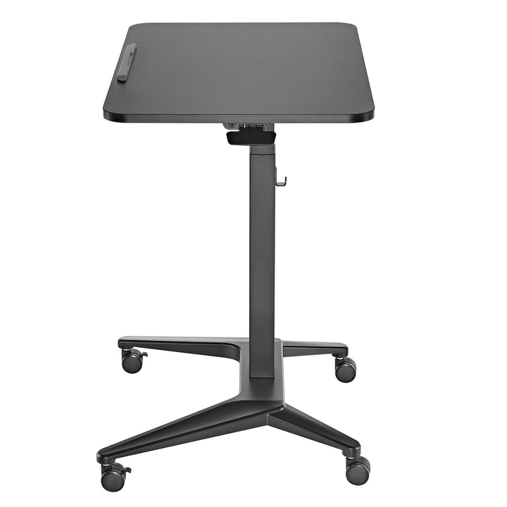 Maclean MC-453B bureau mobile pour ordinateur portable, noir, réglage pneumatique de la hauteur, 80x52cm, 8kg max, 109cm h, MC-453B