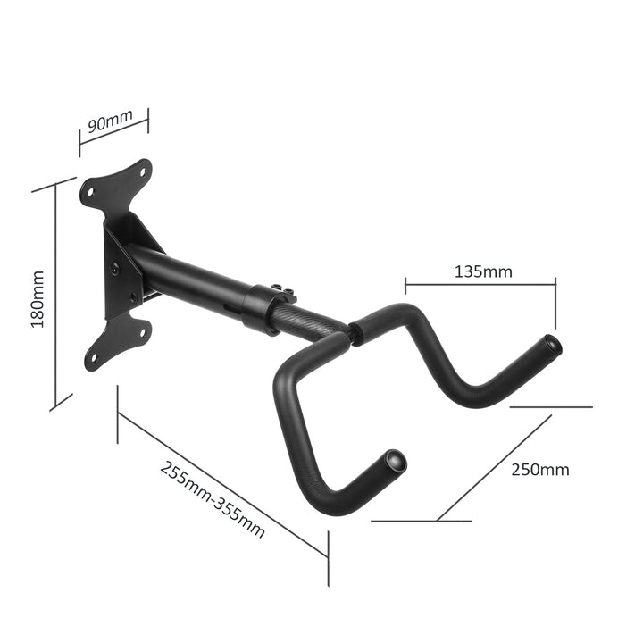 Maclean MC-431 Support mural pour vélo horizontal acier charge max. 30 kg