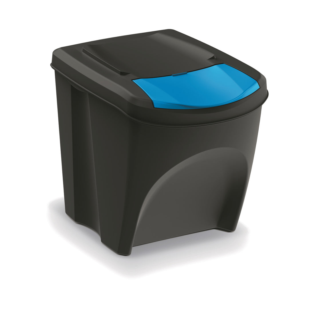 Ensemble de poubelles de recyclage Keden Sortibox 4x25L noir