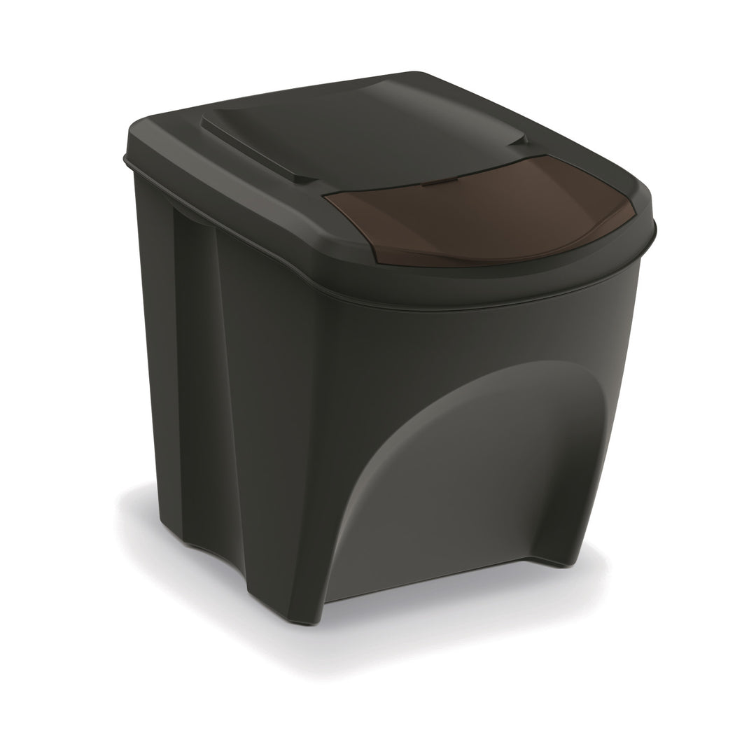 Ensemble de poubelles de recyclage Keden Sortibox 4x25L noir