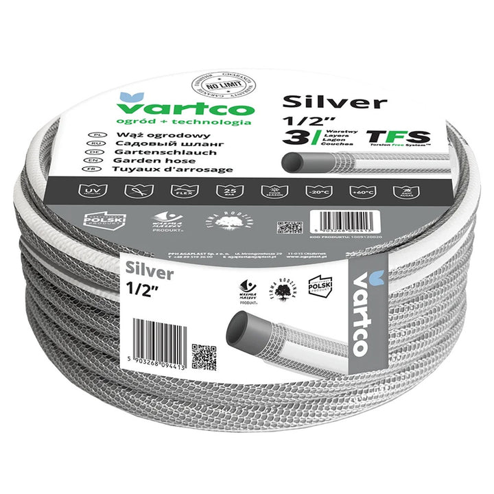 Vartco Silver TFS 1/2" 50m tuyau d'arrosage 3 plis