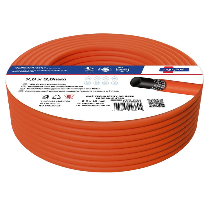 PROPAN-BUTAN TUYAU GAZ AGAPLAST 25m PVC ELASTIQUE ET LÉGER