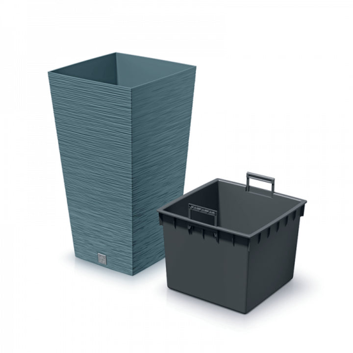 Prosperplast Furu Pot de fleurs carré avec insert DFSH350-5415C - Bleu scandinave