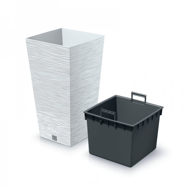 Prosperplast Furu Pot de fleurs carré avec insert DFSH350-S449 - blanc