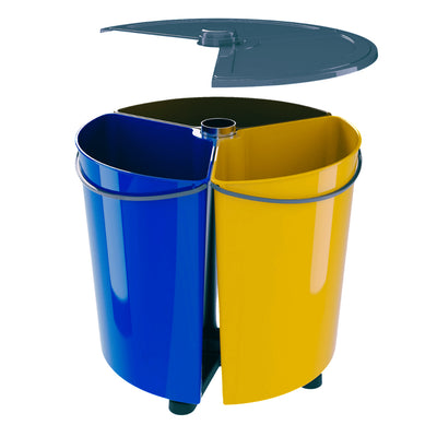 Tyewomiy Poubelles de recyclage avec baril intérieur, presse à main for  poubelles de recyclage à domicile + pédale, corbeilles à papier en  plastique
