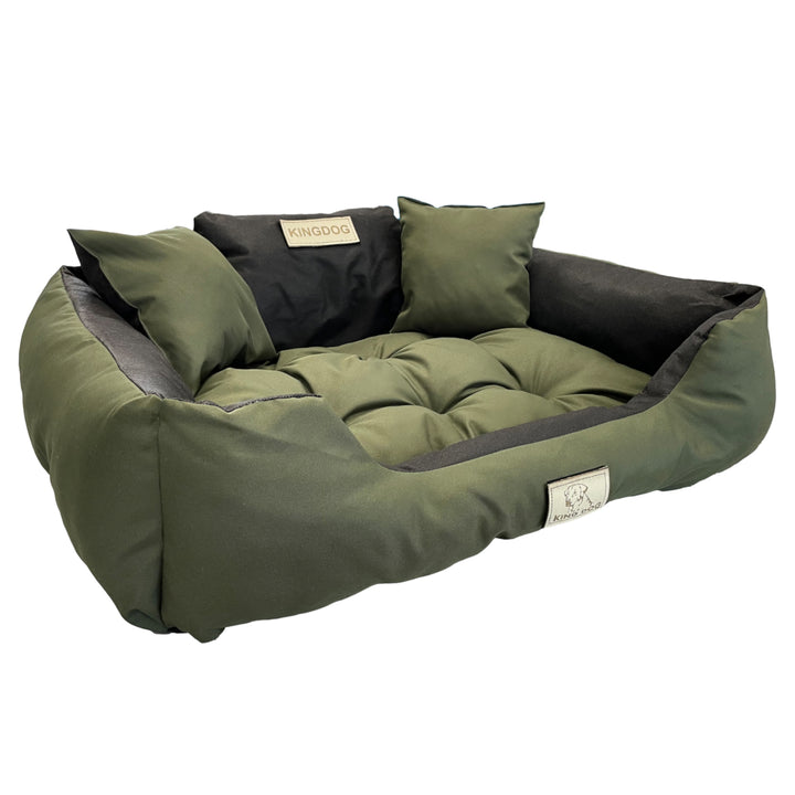 Lit pour chat et chien 130x105 cm KingDog KIN130/105ZIE vert/noir