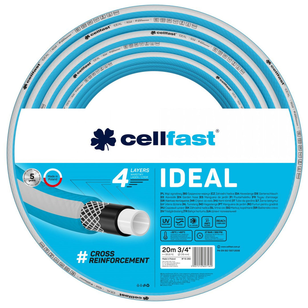 CELLFAST IDEAL Tuyau d'arrosage 3/4 20m 10-260 4 plis