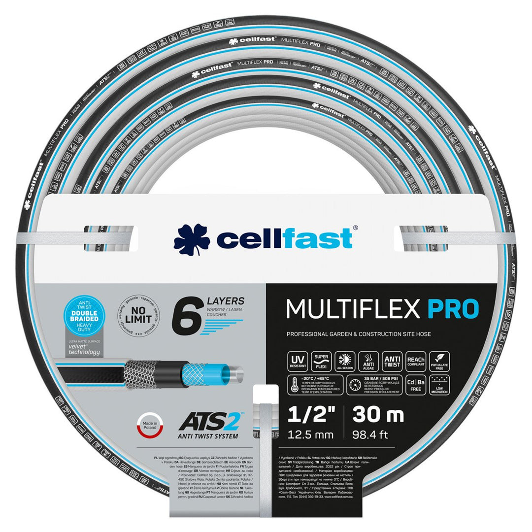 CELLFAST MULTIFLEX PRO ATS2 Tuyau d'arrosage 1/2 30m 6 plis