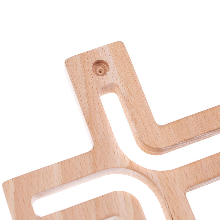 Croix suspendue en bois moderne naturel 18x12x1,5 cm