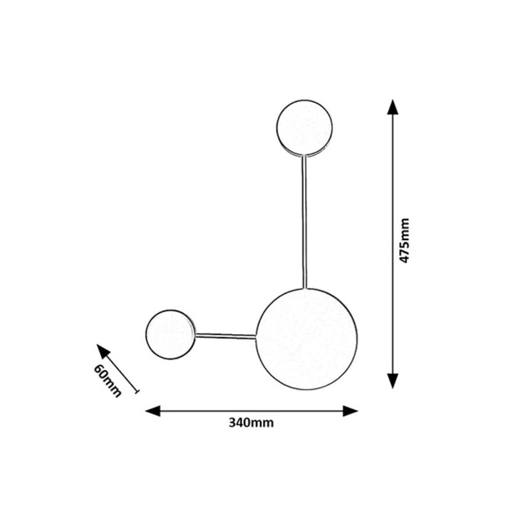 Lampe murale Amadeo LED 7W noir 6258 avec une température de couleur de 4000 K