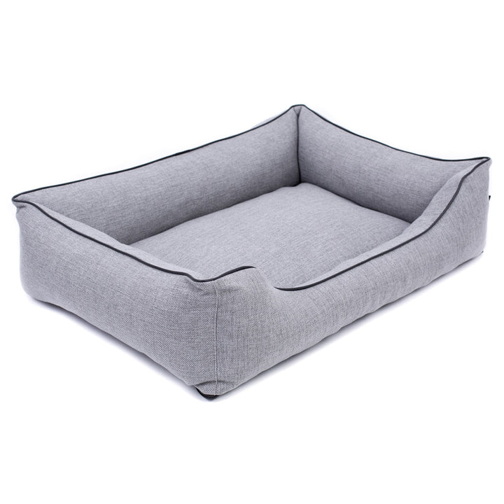 Canapé Mallorca Comfort lit pour chien en gris clair avec bordure noire 80x60 cm
