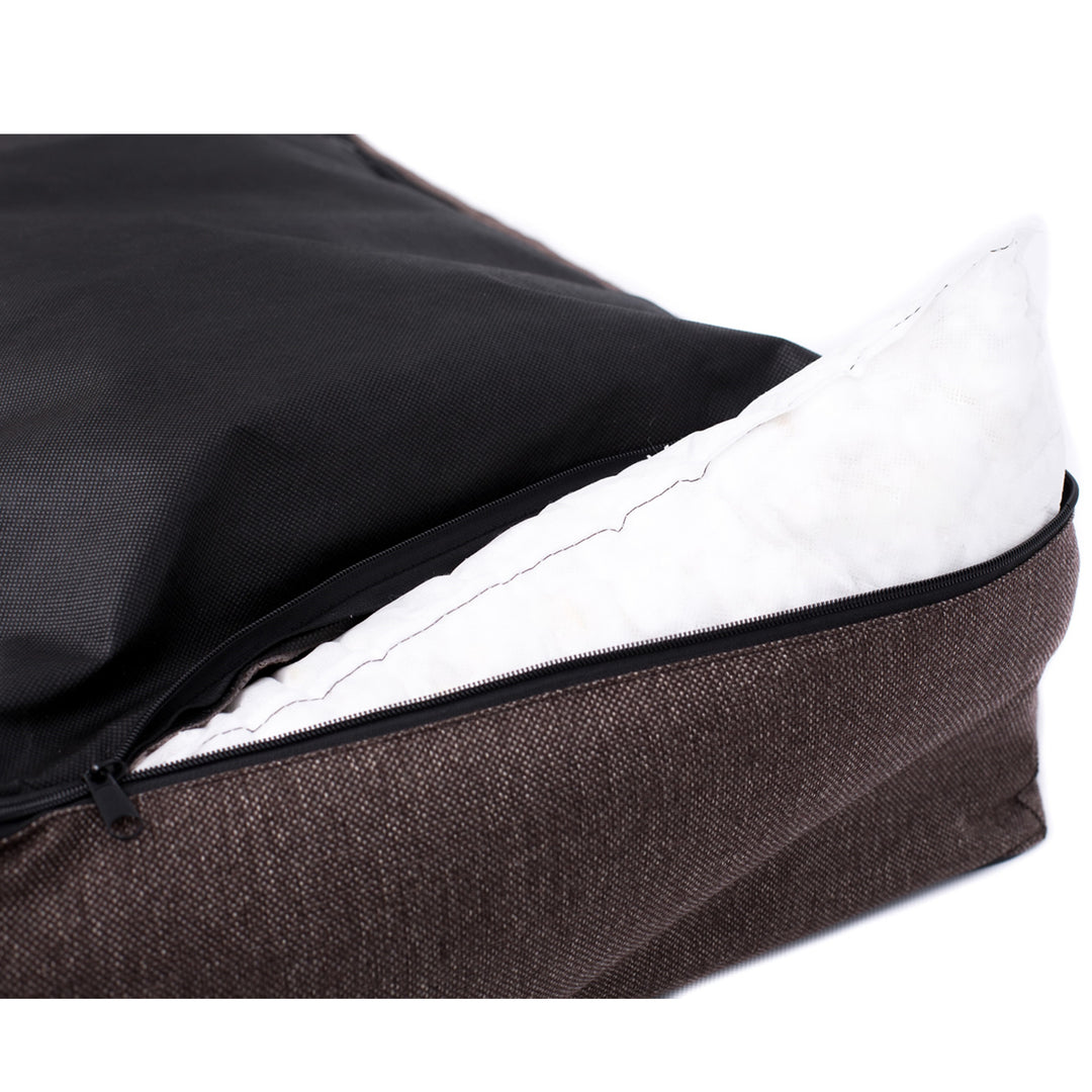 Canapé Mallorca Comfort lit pour chien en gris clair avec bordure noire 80x60 cm