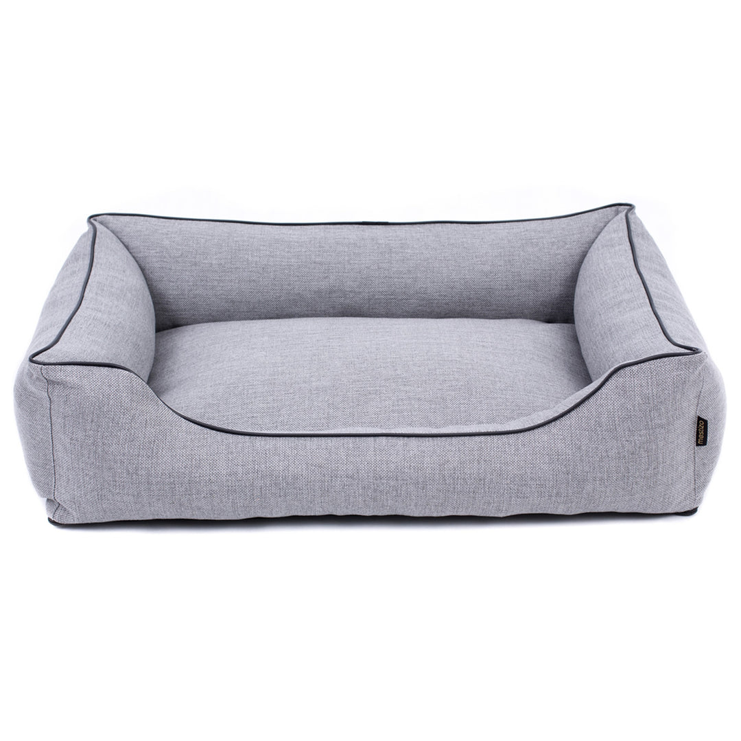 Canapé Mallorca Comfort lit pour chien en gris clair avec bordure noire 80x60 cm