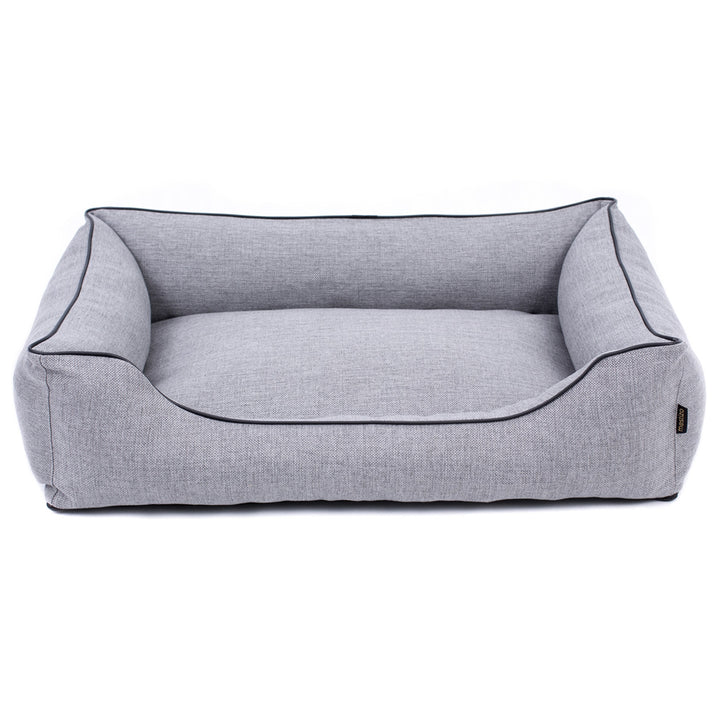 Canapé Mallorca Comfort lit pour chien en gris clair avec bordure noire 80x60 cm