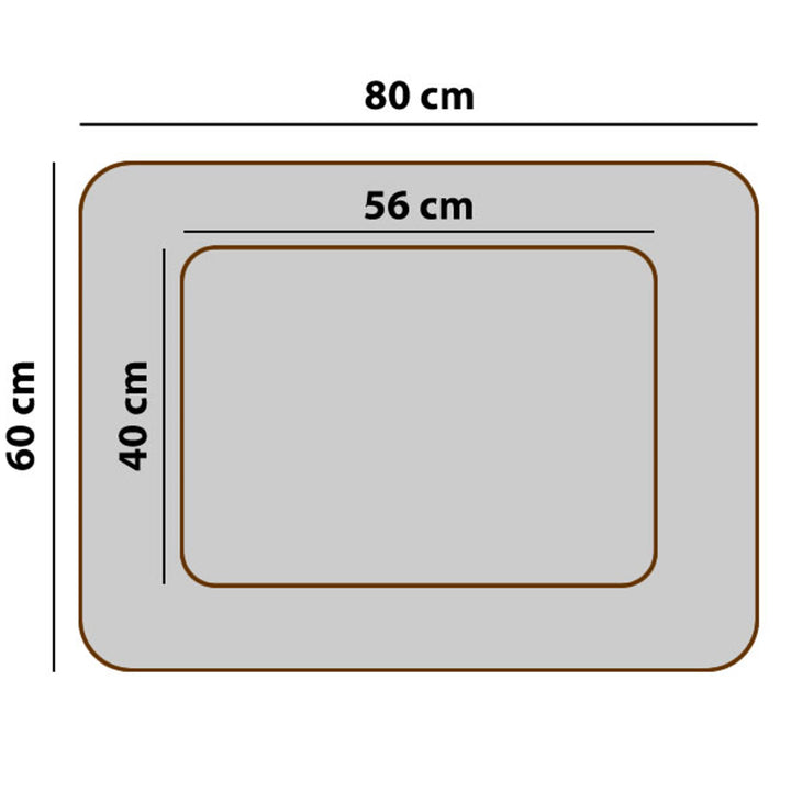 Canapé Mallorca Comfort lit pour chien en gris foncé avec bordure blanche 80x60 cm
