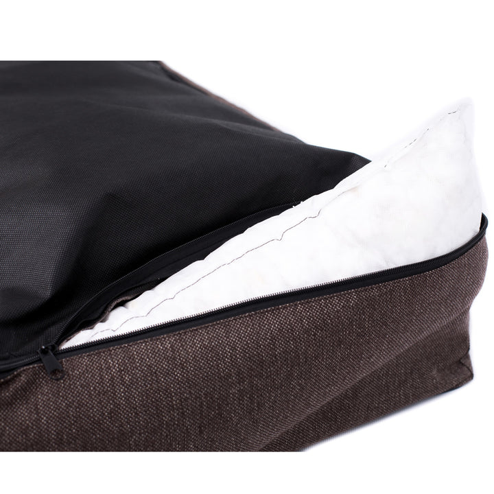 Canapé Mallorca Comfort lit pour chien en gris foncé avec bordure blanche 80x60 cm