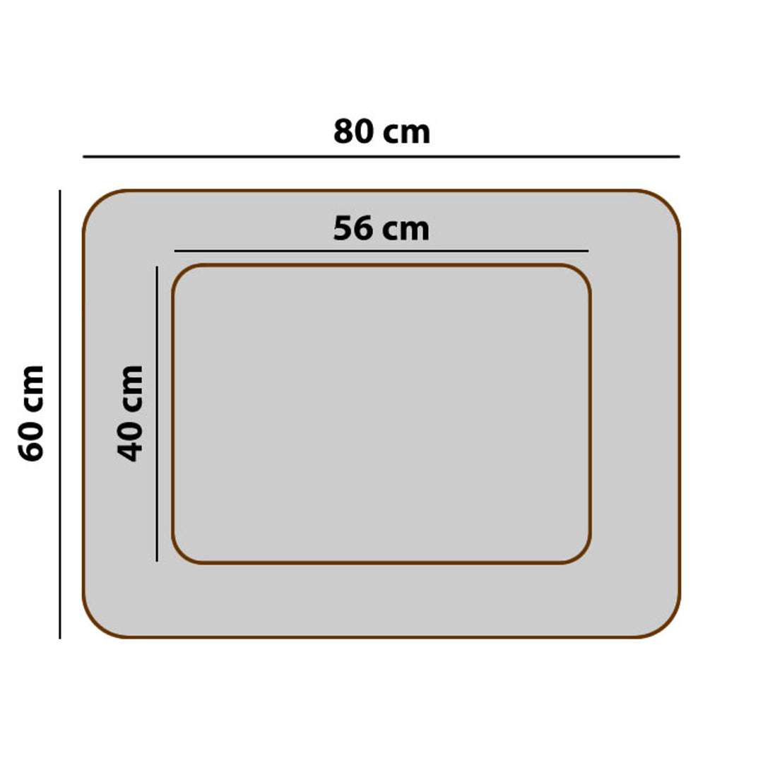 Lit pour chien Valencia Orthopedic Sofa en bordeaux avec bordure blanche 80x60 cm