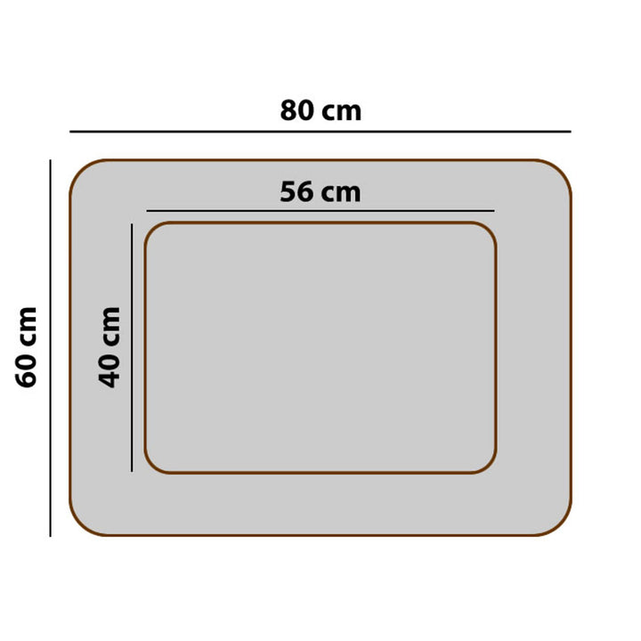 Lit pour chien Valencia Orthopedic Sofa en bordeaux avec bordure blanche 80x60 cm