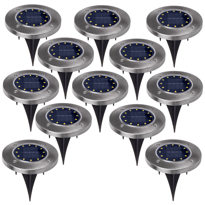 12x Maclean IP44 lampe solaire à LED au sol, 12 LED SMD, 4000K, Ni-MH 600 mAh, 0.7W, MCE318