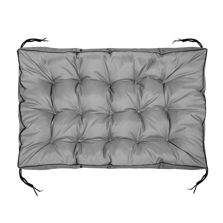 Coussin de jardin 120x80 cm avec côté haut pour banc de palette imperméable gris