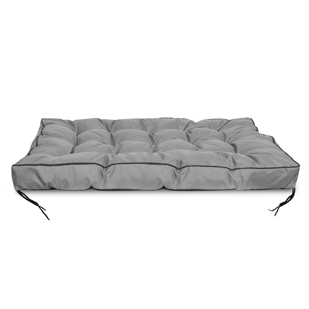 Coussin de jardin 120x80 cm avec côté haut pour banc de palette imperméable gris