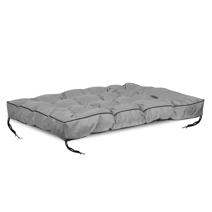 Coussin de jardin 120x80 cm avec côté haut pour banc de palette imperméable gris