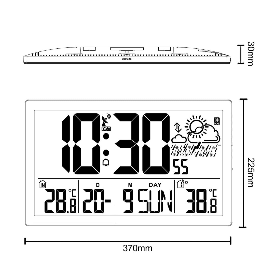 Atomic Time ET-31U Wall Clock Weather Station Digital Temperature Large Atomic Time ET-31U Wall Clock Weather Station Digital Temperature Large