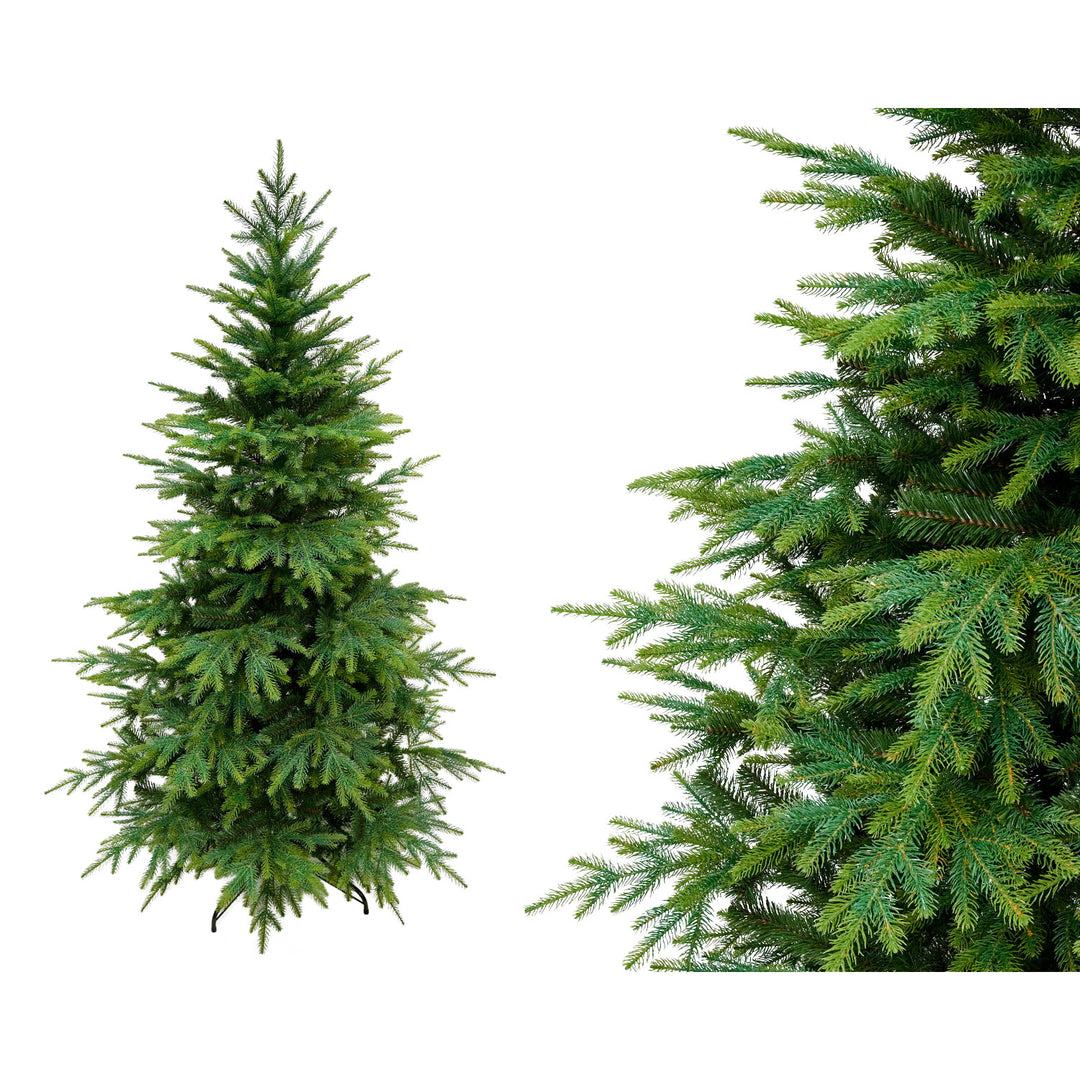 Sapin de Noël artificiel Virpol, épicéa du Caucase, support en métal, 190 cm