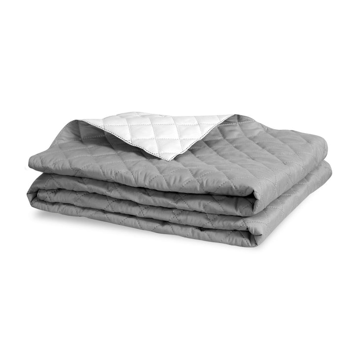 Medicline couvre-lit, réversible, matelassé, gris et blanc, 200x220 cm