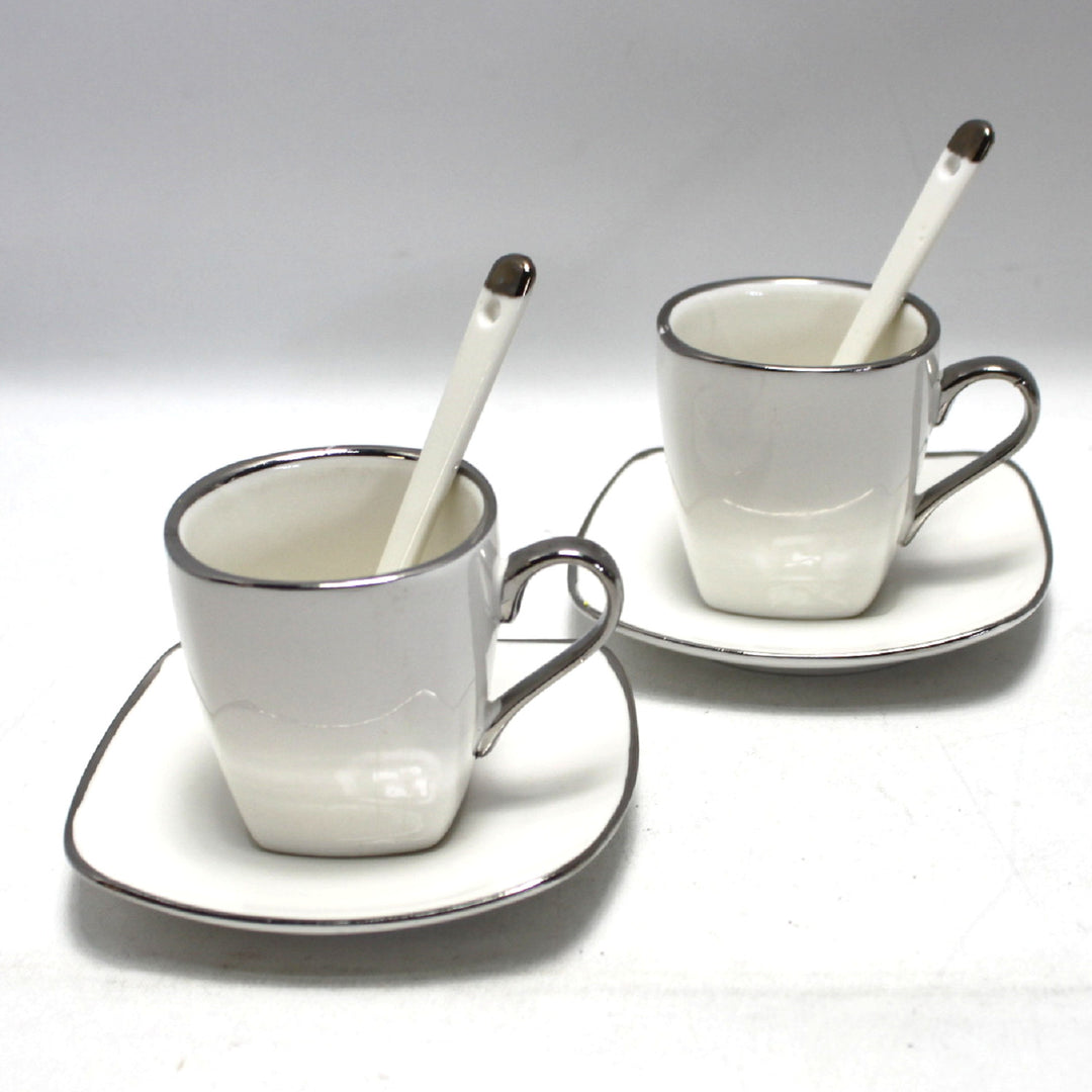 Service de tasses à expresso en porcelaine avec assiettes Queen Isabell W23SV06-06471