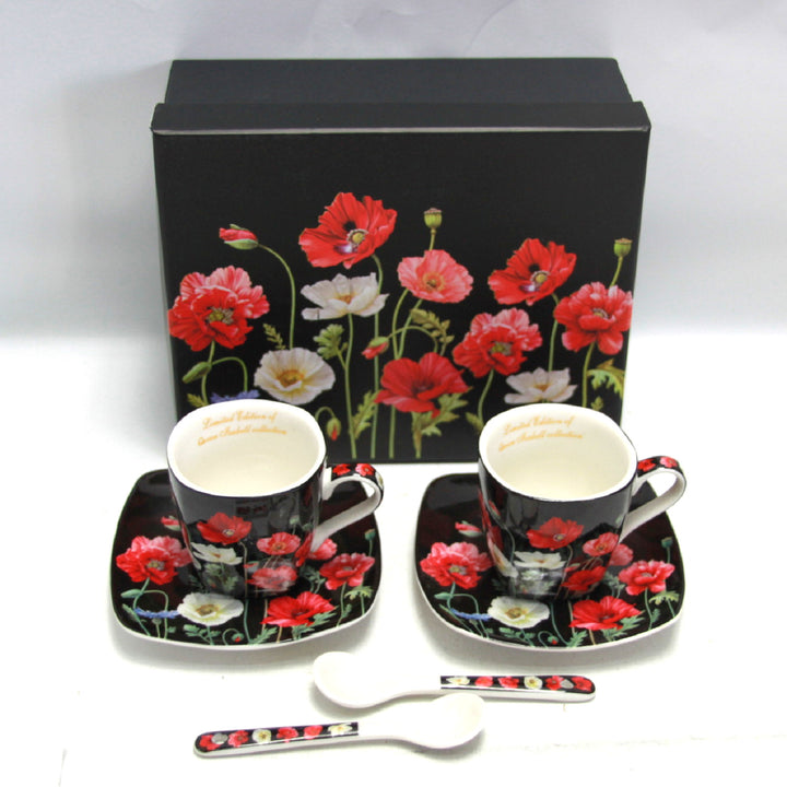 Service de tasses à expresso en porcelaine avec assiettes Queen Isabell W9PB06-09510