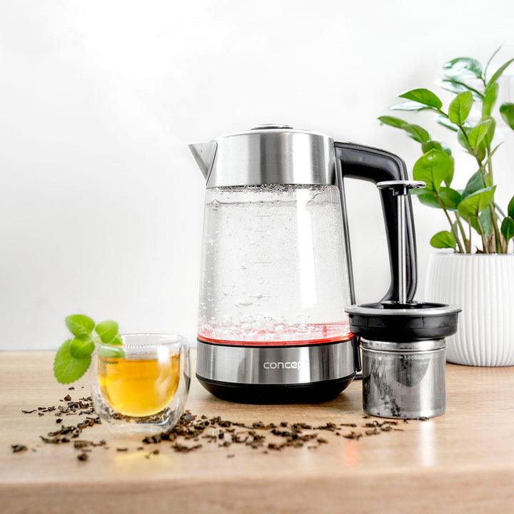 Concept RK4190 Bouilloire électrique en verre 1,7L avec contrôle de la température et infuseur