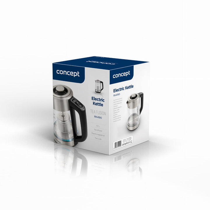 Concept RK4190 Bouilloire électrique en verre 1,7L avec contrôle de la température et infuseur