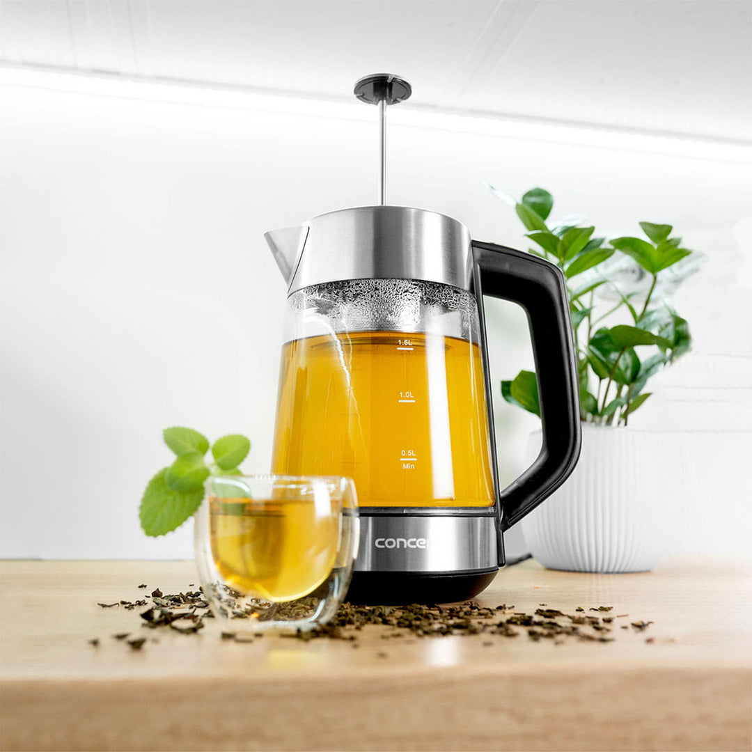 Concept RK4190 Bouilloire électrique en verre 1,7L avec contrôle de la température et infuseur