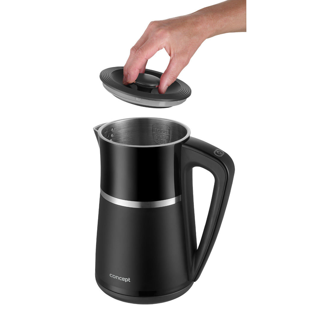 Bouilloire électrique Concept à double paroi de 1,7L avec contrôle de la température RK3100