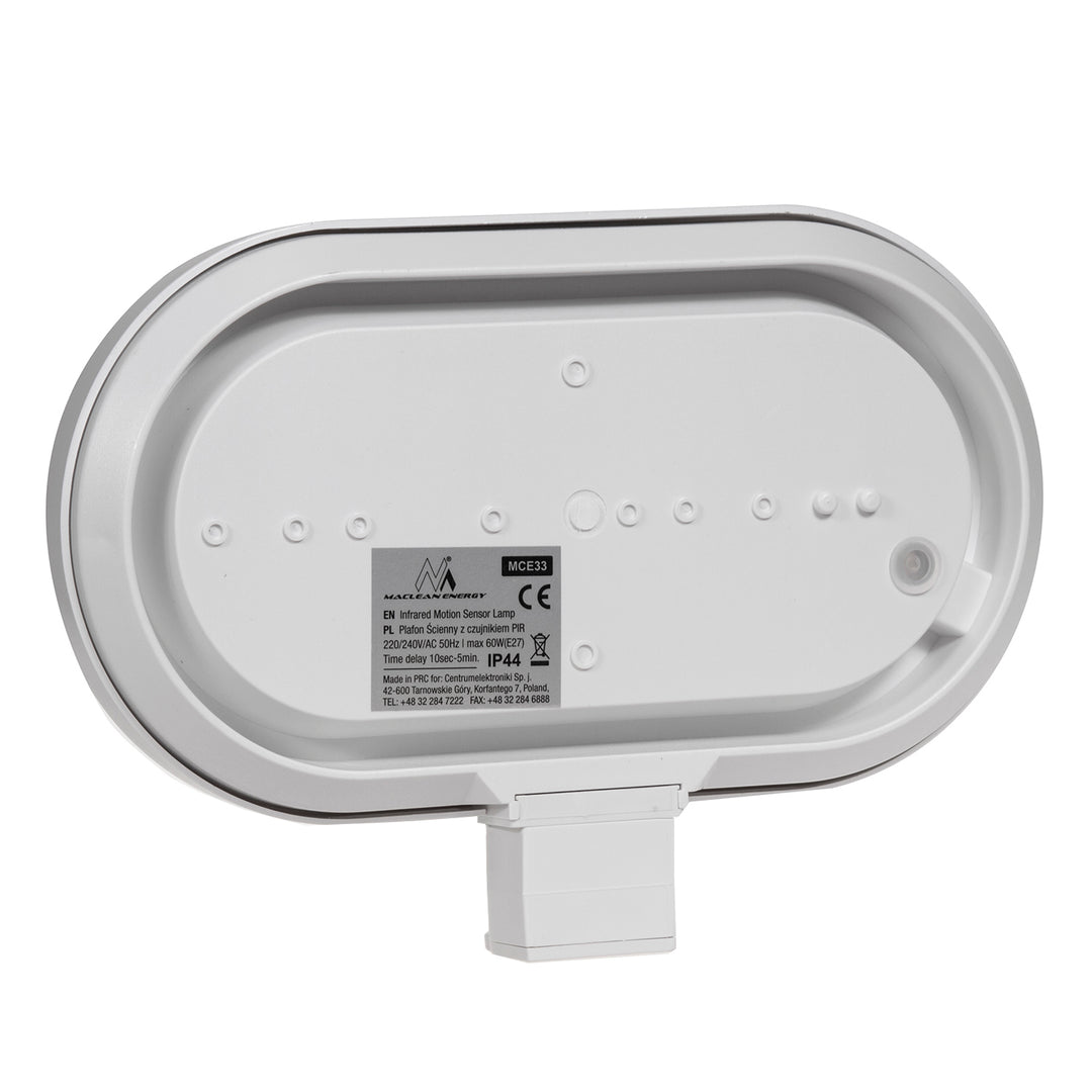 Applique Maclean, avec capteur PIR, max. 60W, 180°, MCE33 W + LED 8W