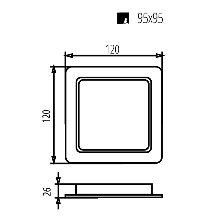 Maclean MCE373 S 5x Panneau de plafond LED, encastré SLIM, 9W, Neutral White 4000K, 120*120*26mm, 900lm,