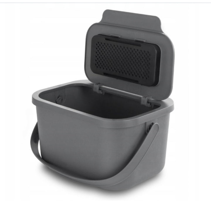 Bac à biodéchets, composteur, capacité 6 litres, gris, Mini Bini